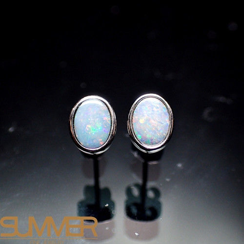 【SUMMER寶石】天然澳洲國寶蛋白石耳環(時尚設計款-925銀-135)