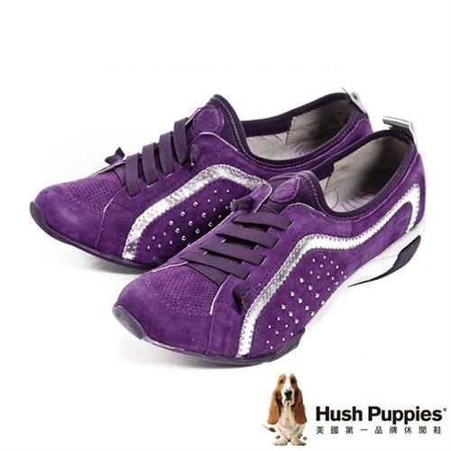 Hush Puppies 運動風彈力休閒鞋-紫