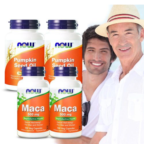 NOW健而婷-威風順暢超值組(瑪卡MACAx2+南瓜籽油x2)