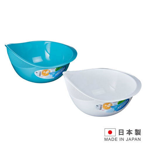 NAKAYA 日本製造洗米專用瀝水盆洗米器2.1L(白色/藍色隨機出貨)K492