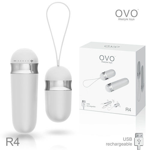 德國OVO R4 艾莎 5段變頻 多功能 陰蒂刺激無線遙控跳蛋 充電式 白色