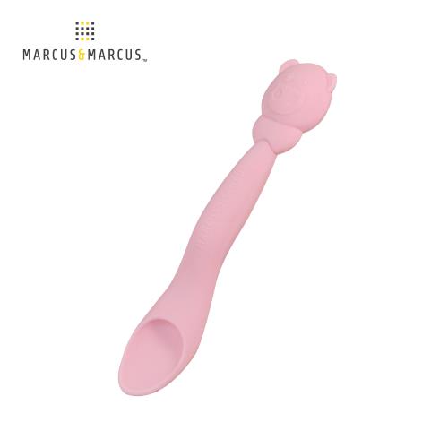 【MARCUS&MARCUS】動物樂園矽膠餵食湯匙-粉紅豬
