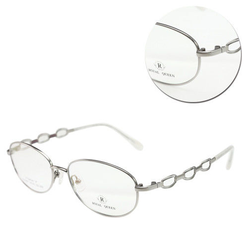 【ROYAL QUEEN 蘿亞皇后】鈦金屬橢圓銀框白色光學眼鏡(RQ-355T-COL22)