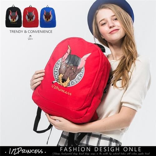 【1/2princess】獨家設計款杜賓美式街頭背包(3色)