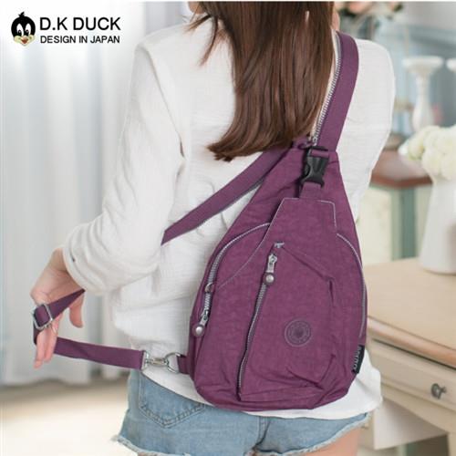 【D.K DUCK達可鴨】日系防潑水超輕量款 多功能單肩後背包 男女適用-紫色