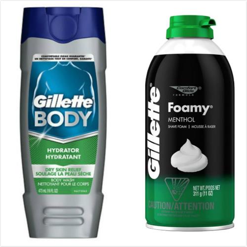 美國 Gillette 刮鬍泡 薄荷x3+鎖水保濕沐浴露x1