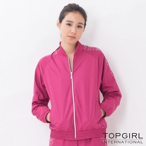  【TOP GIRL】個性豹紋拼接風衣外套 (俏桃紅)