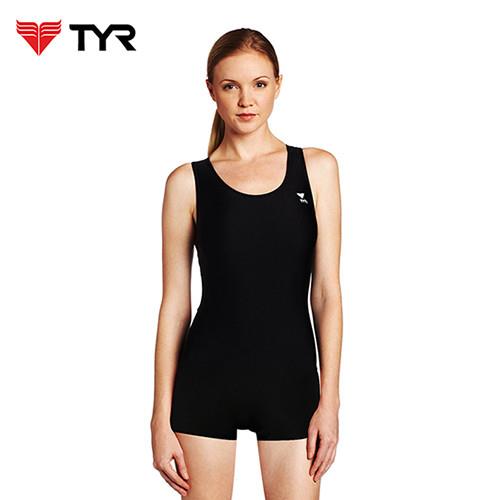 美國TYR女用連身四角黑色訓練款泳裝Solid Boyleg 