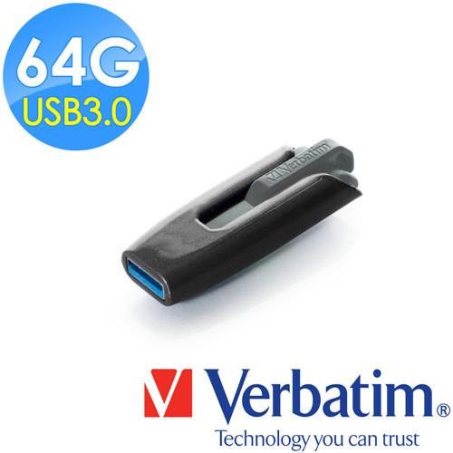 Verbatim威寶 StorenGo USB 3.0高速伸縮隨身碟 64GB (灰黑色)