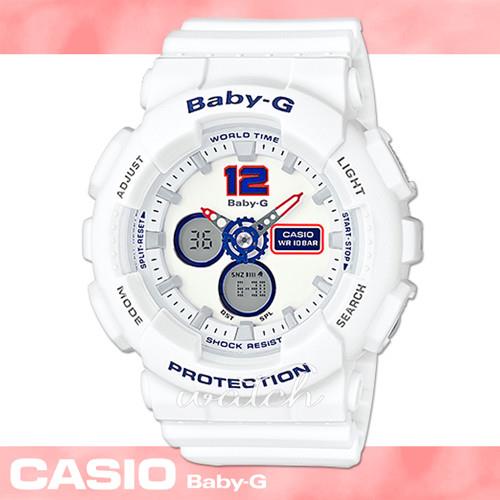 CASIO卡西歐BABY-G系列】新品上市_純白色_多功能雙顯女錶(BA-120TR-7B