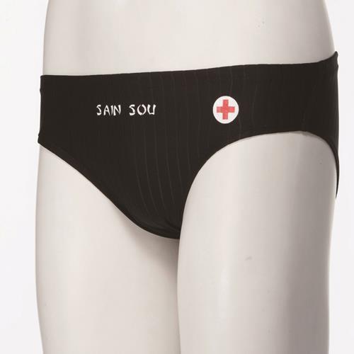 【SAIN SOU】泳隊/救生員/紅十字會專業用三角泳褲加贈矽膠泳帽5038-01