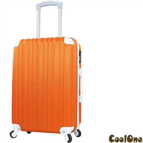 CoolOne 單身貴族直條紋24吋旅行箱(橙色)