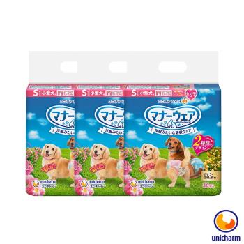 Unicharm 日本消臭大師 禮貌帶女用-小型犬S 36片 X 3包