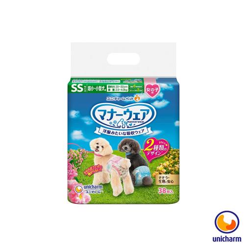 Unicharm 日本消臭大師 禮貌帶女用-超小型犬SS 38片 X 1包