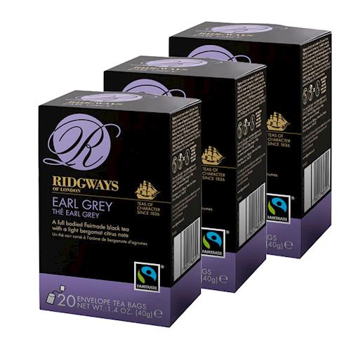 【Ridgways】英國 里奇威茶x3件組-英式伯爵茶(2g*20入/盒)