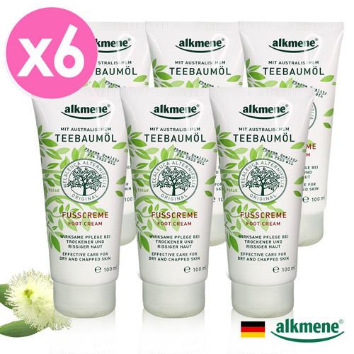 即期品德國Alkmene茶樹精油清新舒緩足霜100ml六入組