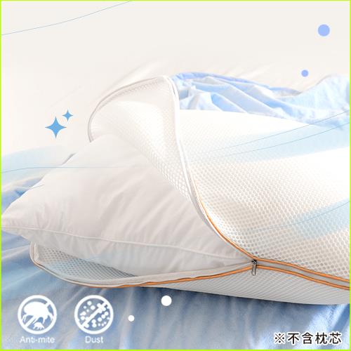 《Embrace英柏絲》透氣專家 3D立體蜂巢式透氣枕頭套70x45cm 可水洗 獨家專利設計 可當洗衣袋 速乾不發霉
