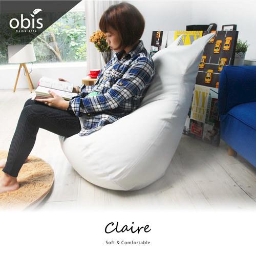 【obis】沙發 懶骨頭 躺椅 Claire貓形超微粒舒適懶骨頭(五色)