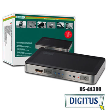 曜兆DIGITUS HDMI ~DS-44300三入一出切換器(付遙控器)