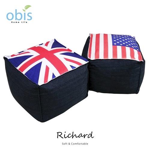 【obis】沙發 懶骨頭 躺椅 Richard英美方形超微粒懶骨頭(二色)