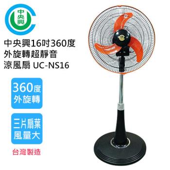 送防護液中央興16吋360度外旋轉超靜音涼風扇UC-NS16