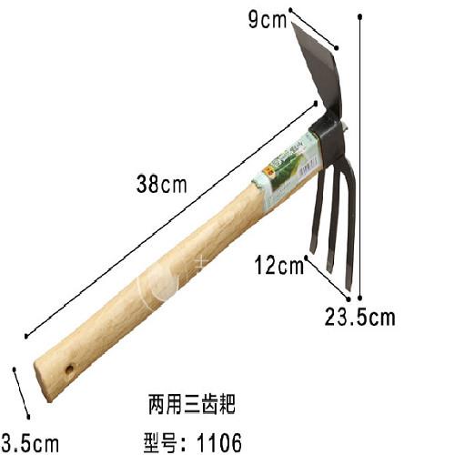 [協貿國際]全鋼焊接兩用鋤鎬四齒耙鋤頭尖鎬韮菜鐮刀種菜松土園藝工具單個價