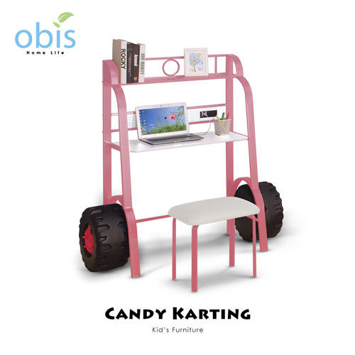 【obis】Kids Neverland 兒童書桌椅組-糖果卡丁車