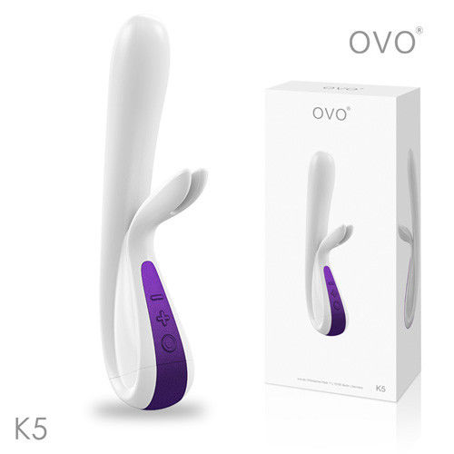 德國OVO-K5 小兔寶 5段變頻 多功能 震動按摩棒-紫白