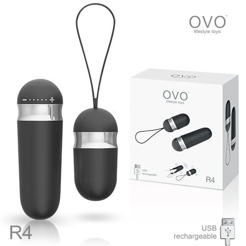 德國OVO R4 艾莎 5段變頻 多功能 陰蒂刺激無線遙控跳蛋 充電式 黑