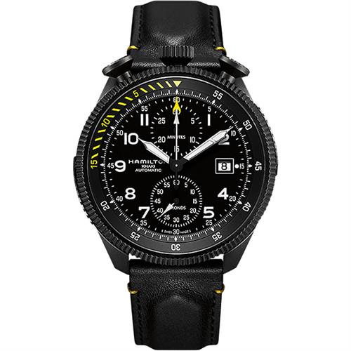 HamiltonKHAKIAVIATION限量飛行員機械腕錶-黑/46mmH76786733