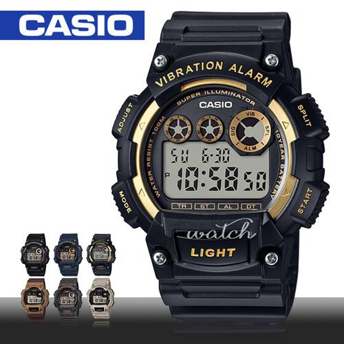 【CASIO 卡西歐】震動提示/電子數字型運動錶(W-735H-1A2)