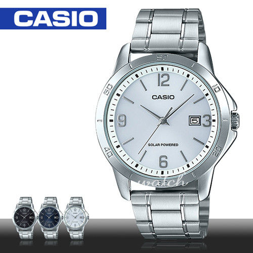 【CASIO 卡西歐】品味優雅紳士錶款 數字面太陽能 不鏽鋼石英男錶(MTP-VS02D)