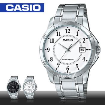【CASIO 卡西歐】商務型錶款 不鏽鋼數字指針 石英男錶(MTP-V004D-7B)-網