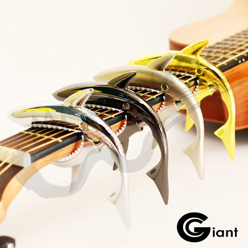 【GIANT】鯊魚造型 吉他/烏克麗麗 移調夾GC30(1入/四色) 