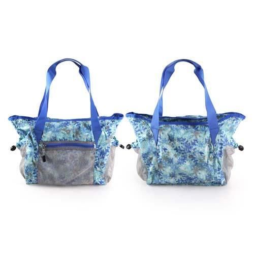 【MIZUNO】女用側肩袋-可收納-美津濃 側背包 斜背包 旅行袋 行李包 湖水綠藍
