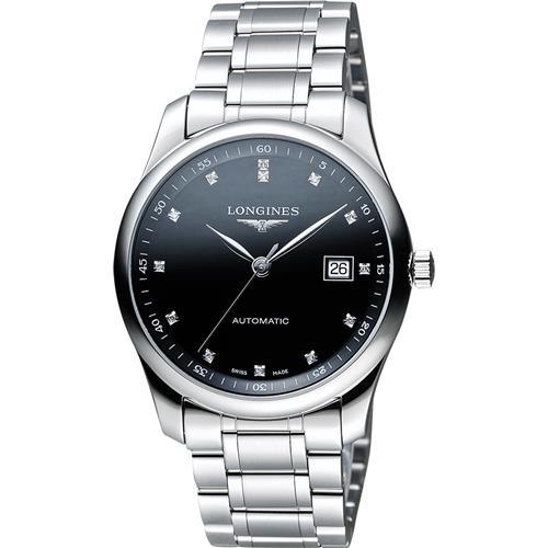 LONGINESMaster巨擘系列真鑽機械腕錶-黑/39mmL27934576