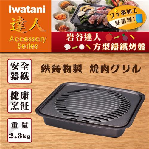日本Iwatani岩谷達人方型鑄鐵燒烤盤組29cm