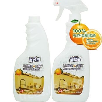 【家得適】台灣柔軟熊 天然檸檬油+小蘇打/600ml廚房清潔劑(1+1 )x3組入