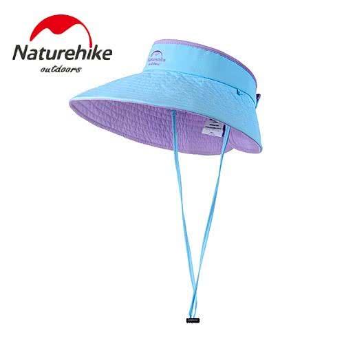 【Naturehike】繽紛撞色款雙面可戴空頂遮陽帽/防曬帽 (藍紫色)