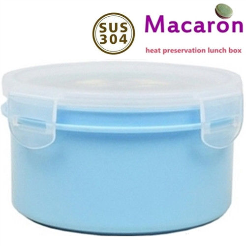 【卡滋#買1送1】馬卡龍隔熱餐盒920cc/大號便當盒/保鮮盒(水藍x2)