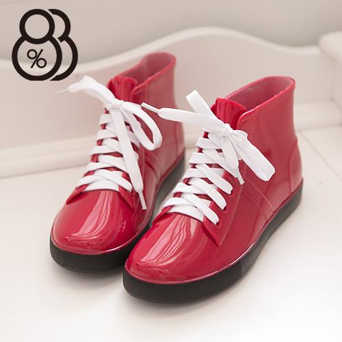 【88%】韓版帆布鞋造型雨靴超防水雨鞋 雨靴 3色