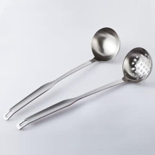 PUSH 餐具廚房用品加厚不銹鋼湯勺漏勺火鍋勺兩件套裝E56