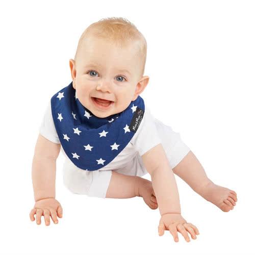 【Mum 2 Mum】雙面時尚造型口水巾圍兜-星星/藍