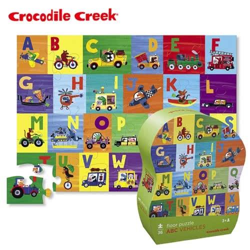 【美國Crocodile Creek】大型地板拼圖系列-交通ABC