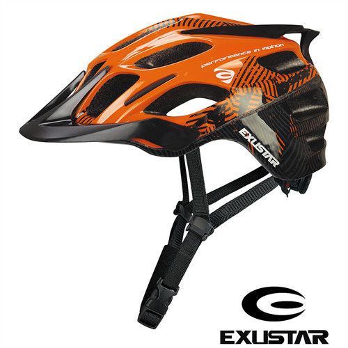 EXUSTAR 一體成型設計 自行車安全帽(亮面橘)