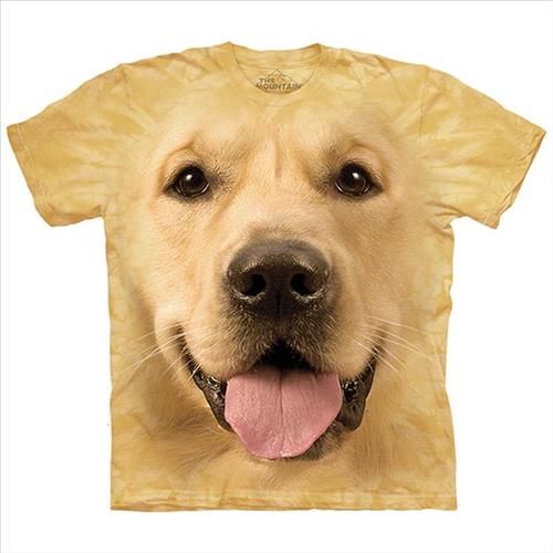 【摩達客】(預購)美國進口The Mountain 大黃金獵犬臉 純棉環保短袖T恤