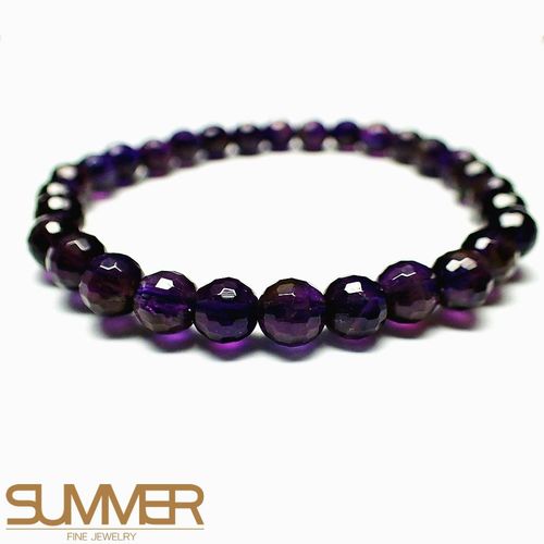 SUMMER寶石  天然紫水晶鑽切面手珠 (隨機出貨)
