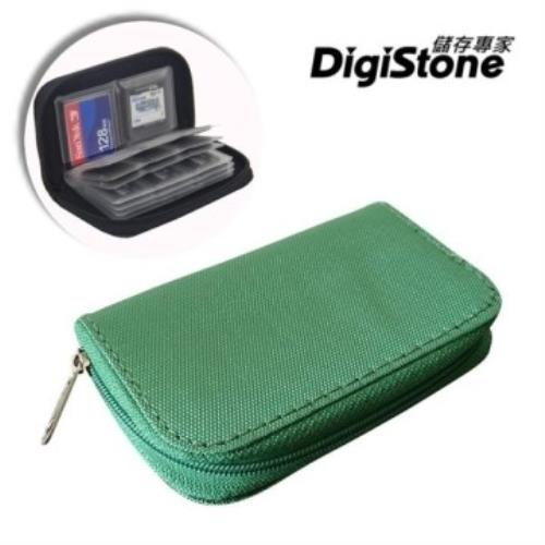 DigiStone 22片裝多功能記憶卡收納包(18SD+4CF)-綠X1P【防震/防潑水】【EVA防靜電材質】