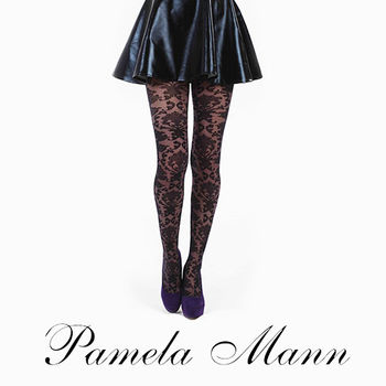 【摩達客】英國進口義大利製【Pamela Mann】巴洛克圖紋印花彈性褲襪