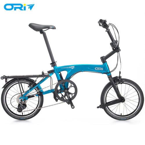 ORI M10 16吋10速鋁合金折疊單車(含後貨架)-陽極噴沙藍